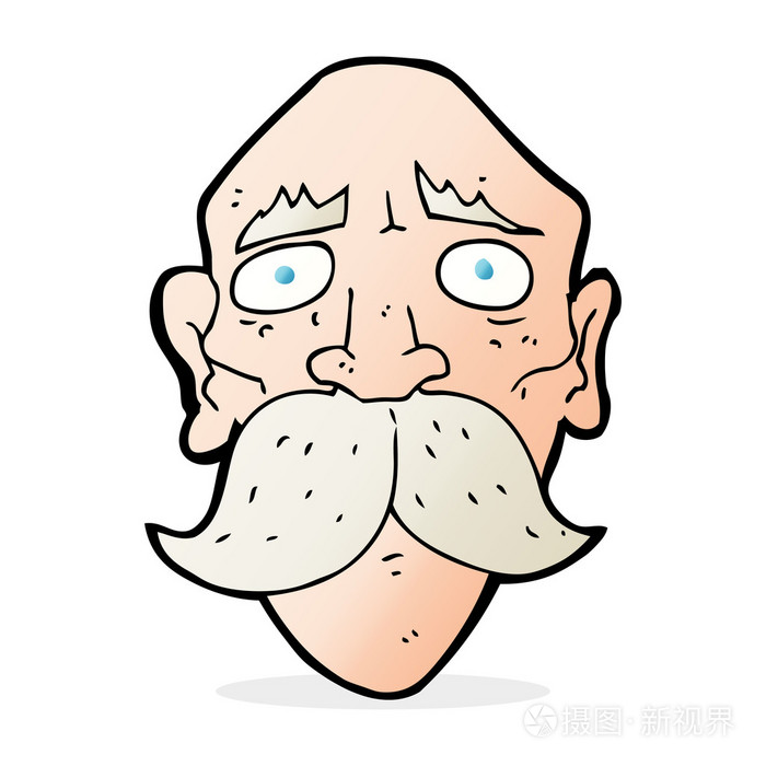 卡通可悲的老男人