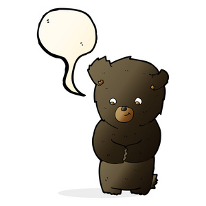 可爱的卡通黑熊与讲话泡泡图片