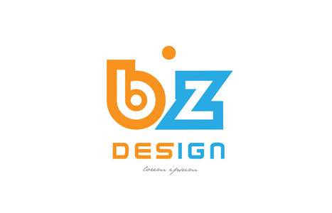 bz b z 橙色蓝色字母字母标志组合照片