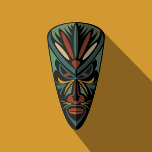 非洲民族部落面具在彩色背景