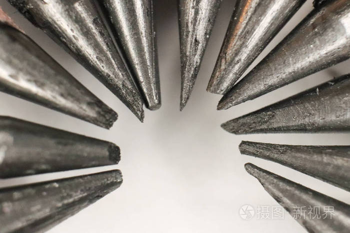 铅笔芯在一起.宏的特写.写作