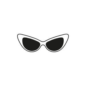 时尚眼镜简单的黑色矢量图标