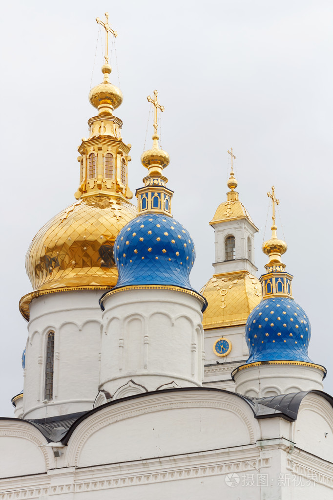 圣索菲亚大教堂的金色圆顶俄罗斯托博尔斯克