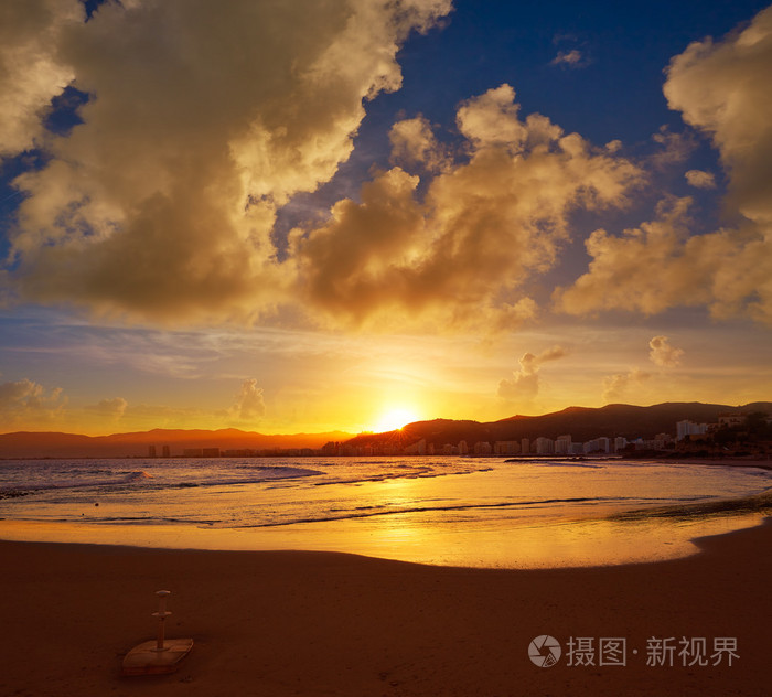 库列拉海滩洛杉矶欧海滩日落在 Valencia