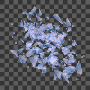 玻璃碎片.矢量图.矢量爆炸.透明背景.设计元素照片