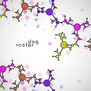 分子的背景下，色彩丰富的插画