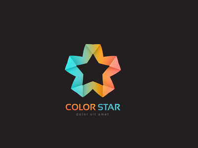 彩色的无限明星抽象标志设计。创意无限的商业概念图标。矢量的想法标识