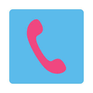 手机扁平粉红色和蓝色圆形按钮