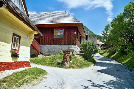 Vlkolinec山村庄与民间建筑典型的中央欧洲型