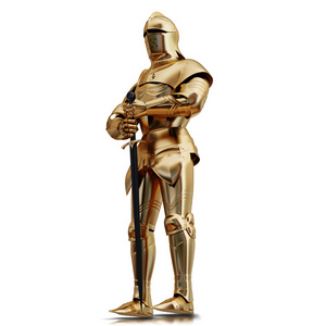 雷军金色的盔甲的插图照片