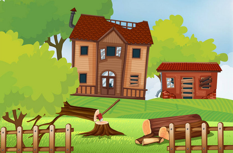 在该字段中的老房子照片