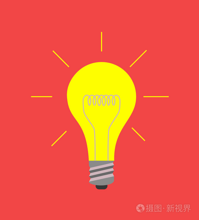 红色,想法概念向量灯泡图标
