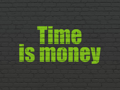 时间概念 时间就是金钱上的背景墙上