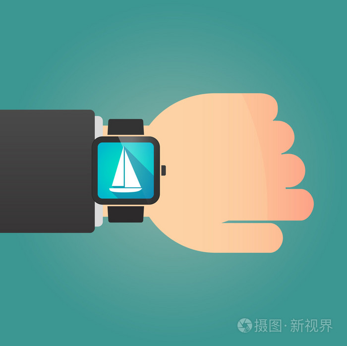 孤立的智能手表图标与一艘船插画-正版商用图片0dlrmg-摄图新视界