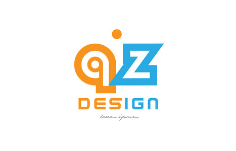 qz q z 橙色蓝色字母字母标志组合