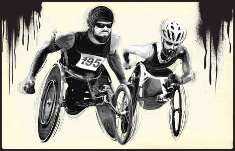 身体残疾轮椅赛车运动员