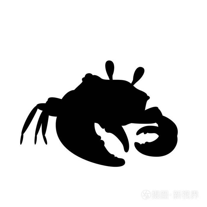 蟹很酷的姿势剪影矢量