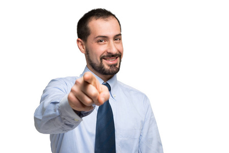 商人指着你照片