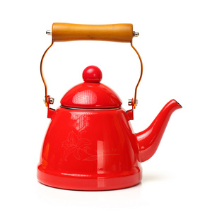 红色茶水壶图片