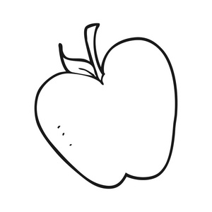 黑色和白色卡通苹果