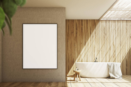 木制和米色的浴室 海报