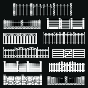 矢量栅栏剪影集