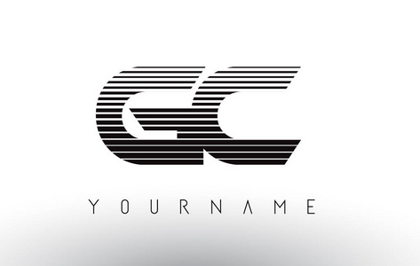 黑色横条纹gc 黑色和白色横条纹字母徽标照片