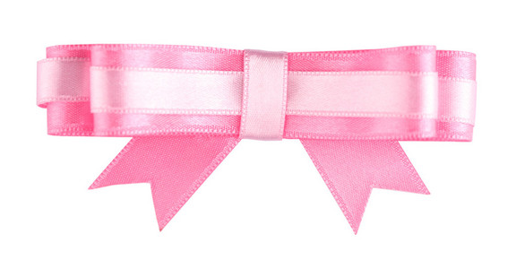 孤立的粉色丝带弓