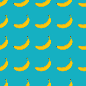 香蕉矢量无缝模式。卡通水果时尚纹理。为水果设计重复香蕉水果无缝图案背景
