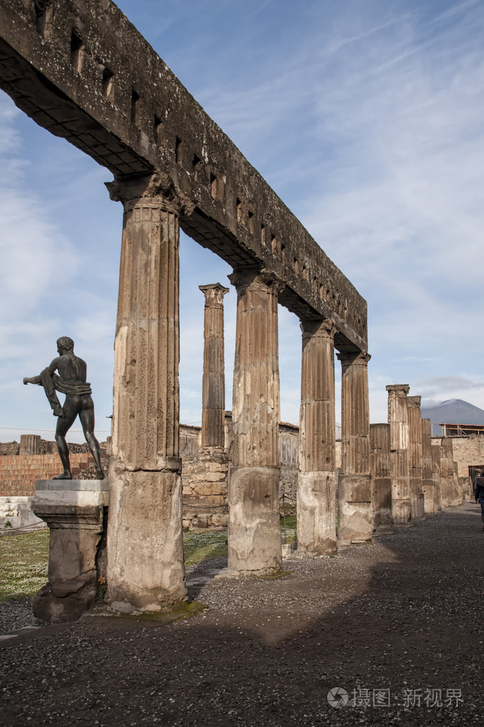 在意大利庞贝古城罗马市的古代遗迹的愿景