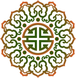 向量,东方的中国装饰,亚洲的传统模式,花卉复古元素,削减剪影,中亚的