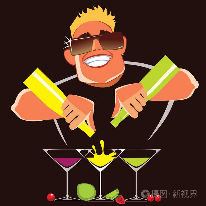 搞笑酒吧招待酒会混合酒精饮料