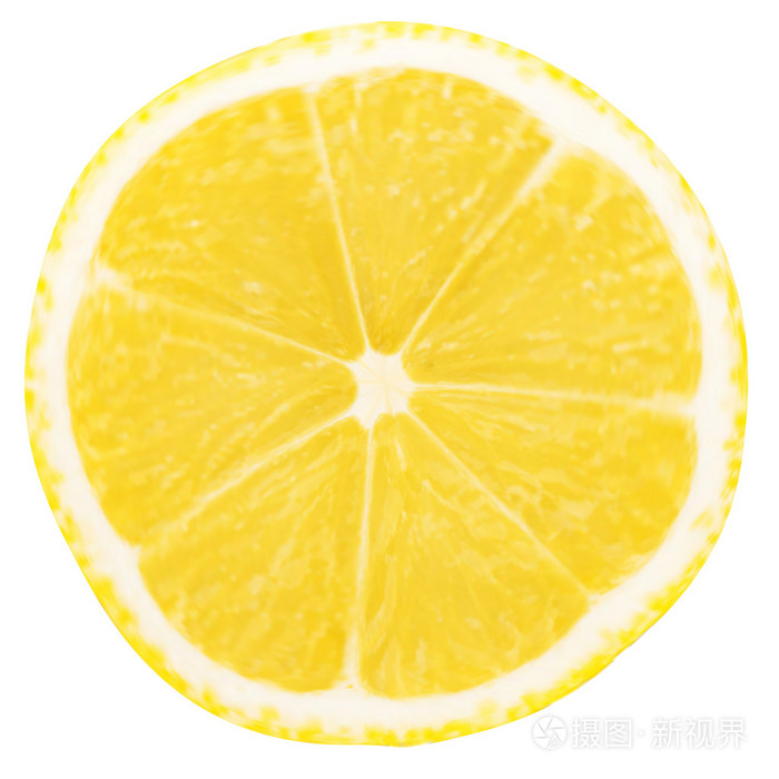 孤立在白色背景上的柠檬片