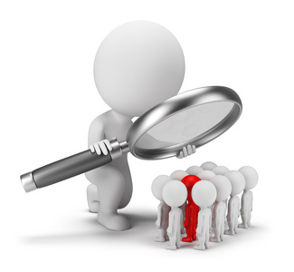 小人放大镜3d 小人-招聘照片