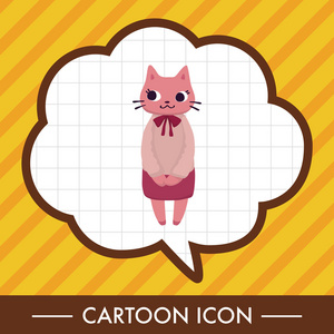 动物猫工人卡通主题元素