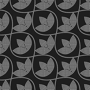 花朵图案.花卉的背景.圆圈纹.抽象的黑色和白色背景.矢量普通纹理照片