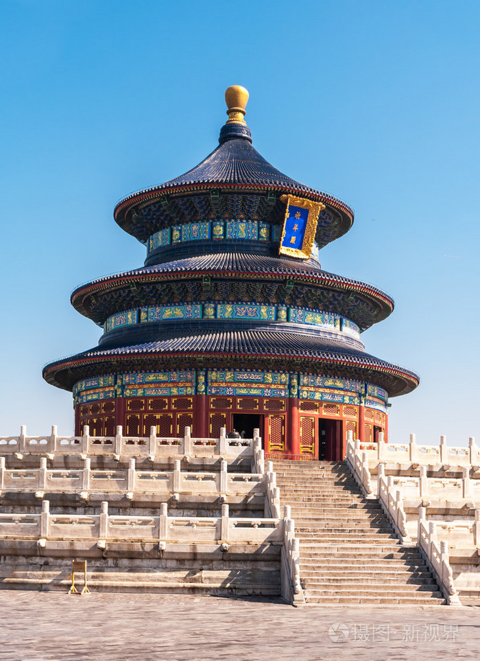 天坛公园与蓝蓝的天空,在北京,中国照片-正版商用图片0dneem-摄图新