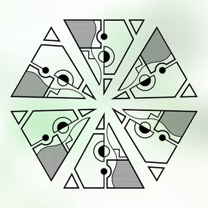 对称形状的几何三角形照片