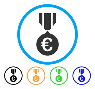 欧元荣誉奖牌圆形的图标图片