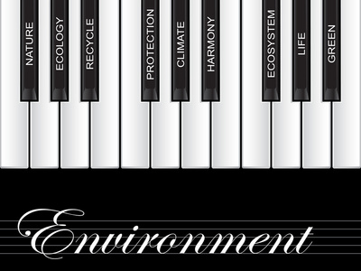环境白色文本钢琴键