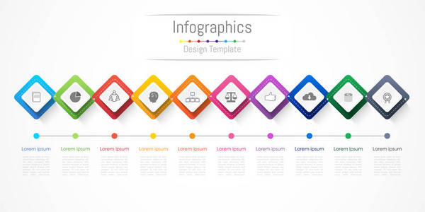 您的业务与 10 选项 零件 步骤或过程，矢量图的的信息图表设计元素