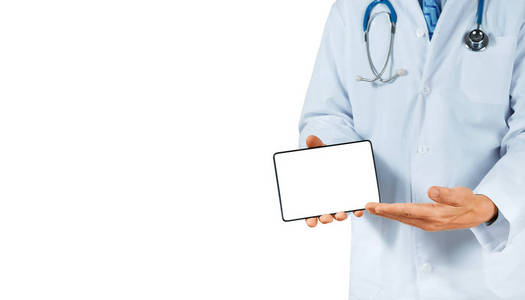 医生在患者咨询使用数字平板电脑