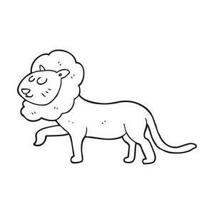 黑色和白色卡通狮子简笔画图片