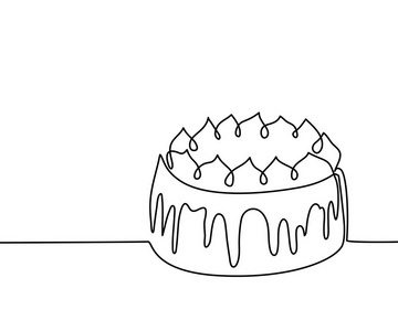 连续的线描的大蛋糕