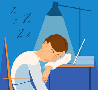 上班睡觉卡通图片