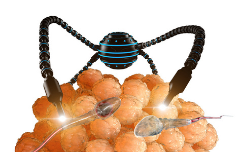 纳米医疗纳米机器人卵子细胞.医疗概念解剖未来照片