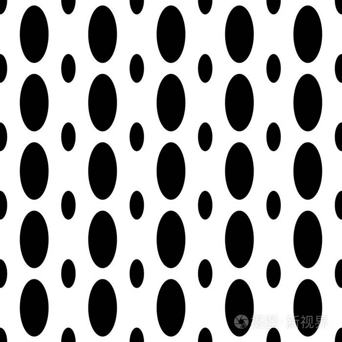 单色无缝几何椭圆模式-从椭圆曲线形状矢量背景设计
