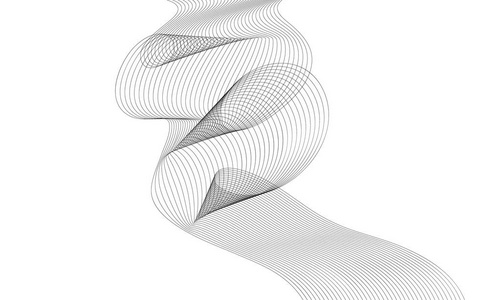 弯曲的波浪线,光滑的条纹插画