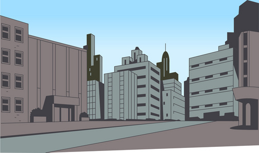 街道场景美术画图片-街道场景美术画素材-街道场景美术画插画-摄图新
