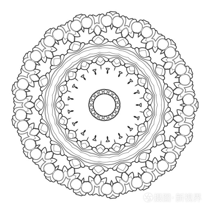 矢量漂亮的装饰黑色曼陀罗插画-正版商用图片0dosuc-摄图新视界
